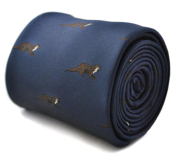 navy tie with otter design